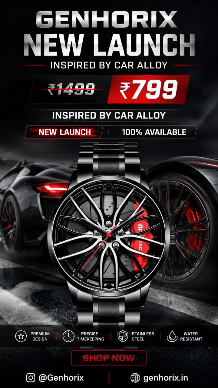 Red Caliper Watch